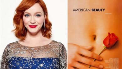 Christina Hendricks Explains Why Her Hand Wound Up On The American Beauty Poster 1 Christina Hendricks